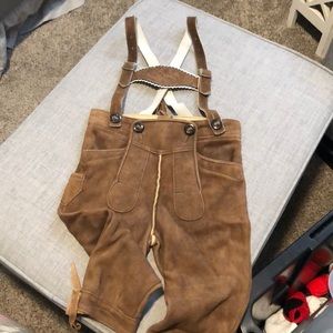 Traditional German lederhosen bought in Germany.
